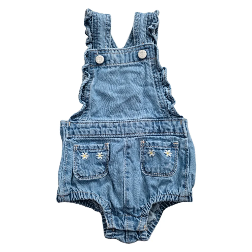 Old Navy - Light Blue Ruffled Denim Baby Shortalls